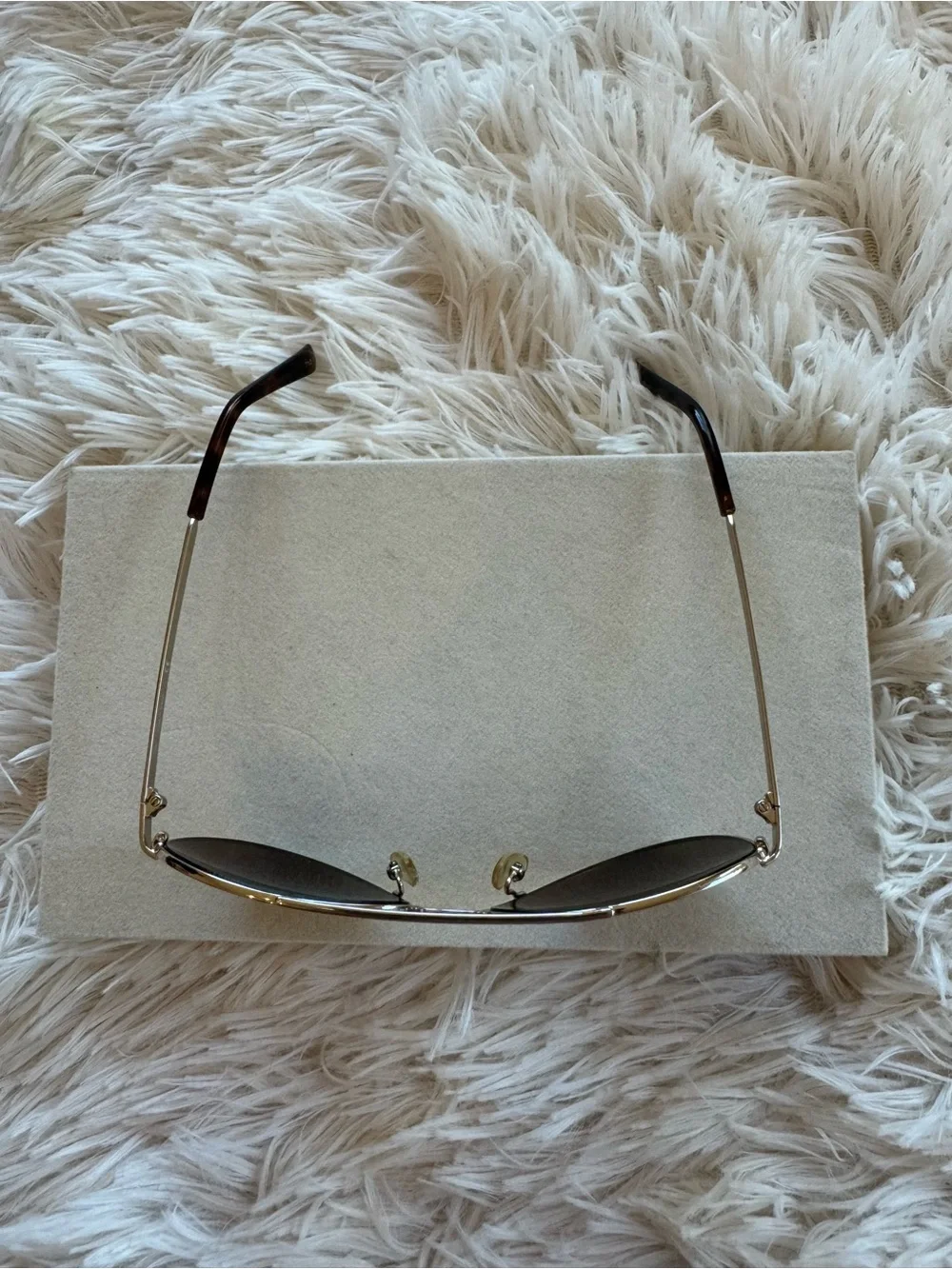 Calvin Klein Gold Unisex Aviator Sunglasses with Brown Lenses
